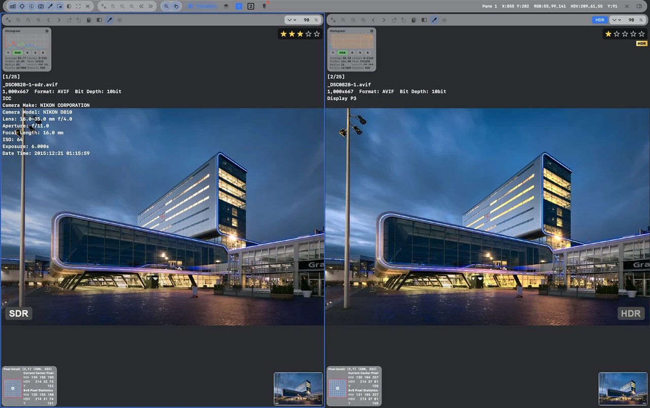HDR, inside your workspace.