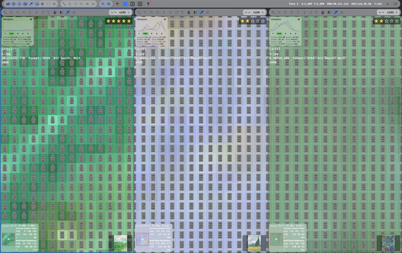 Down to the individual pixel.